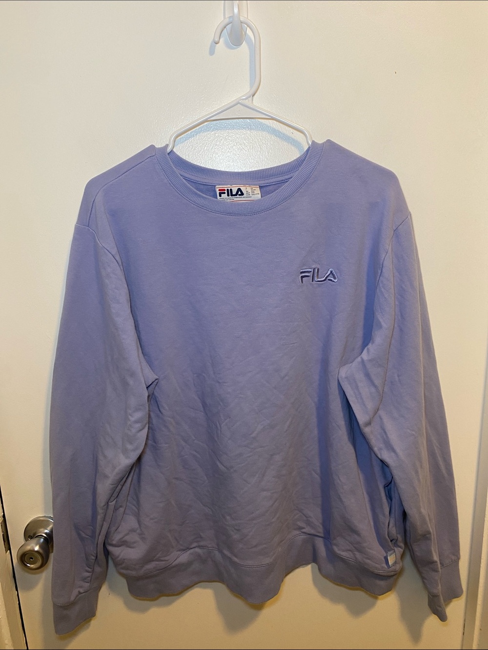 FILA Women’s Lavender Crew Sweatshirt with Embroidered Logo